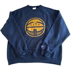 Champion ECO Authentic Mens XL Navy Cotton Blend Crew Neck Sweatshirt